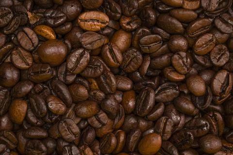 Coffee Beans Close Up - Macro Cafe Beans Stock Photos