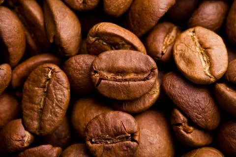 Coffee beans close up Stock Photos