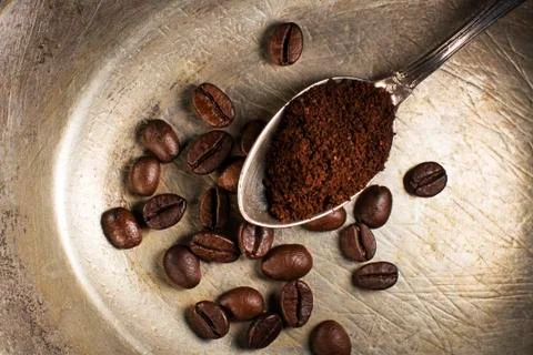 Coffee beans close up Stock Photos