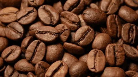 Coffee beans close-up rotate Stock Footage 74773386
