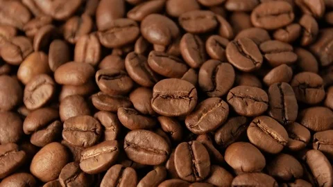 Coffee beans close-up rotate Stock Footage 74773485