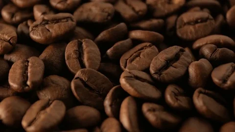 Coffee beans close-up rotate Stock Footage 74773831