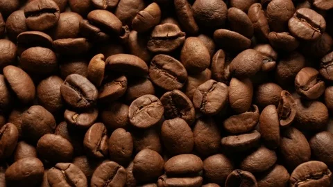 Coffee beans close-up rotate Stock Footage 74774028