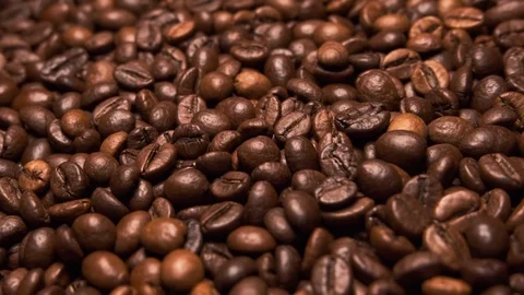 Coffee beans close up slowly rotating. Shallow depth of field. 스톡 동영상 116668417