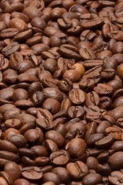Coffee beans closeup background Stock Photos