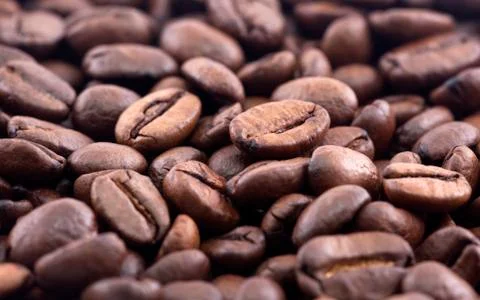 Coffee beans closeup background Stock Photos