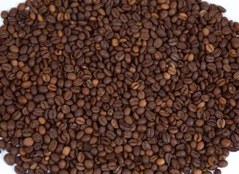 Coffee beans closeup background Stock Photos