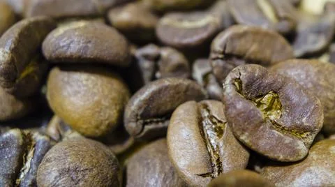 Coffee beans closeup background Stock Photos