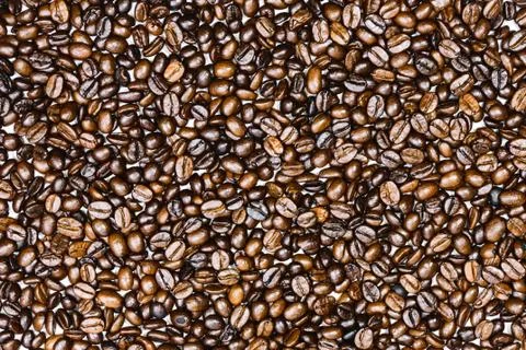 Coffee beans closeup background texture Stock Photos