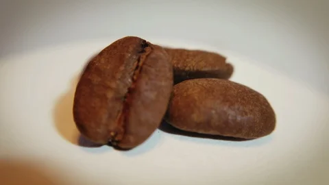 Coffee beans closeup, looping 360 macro video Stock Footage 125667476