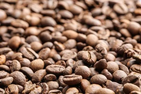Coffee beans, closeup Stock Photos