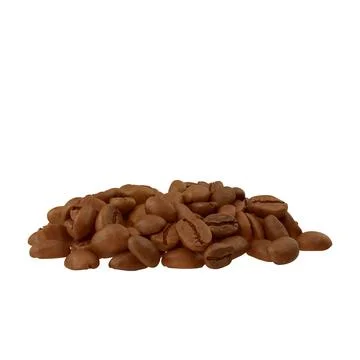Coffee Beans Closeup, Realistic coffee beans isolated on white background. 3D Stock Illustration