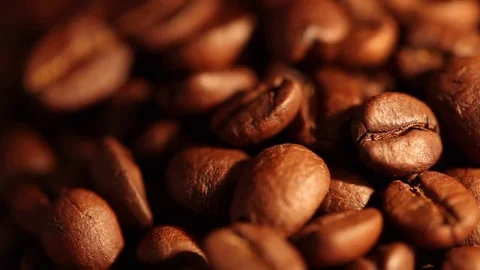 Coffee beans - closeup shot Stock Footage 71715451