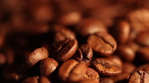 Coffee beans - closeup shot Stock Footage 71715467