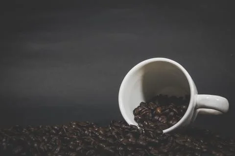 Coffee beans. Coffee cup Stock Photos