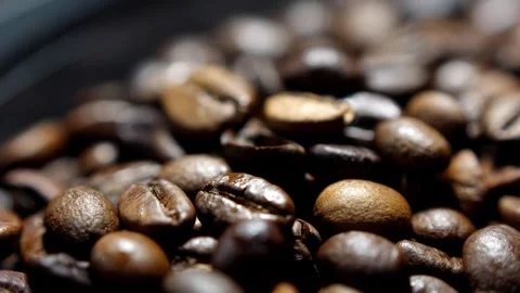 Coffee Beans in Coffee Grinder in 4K Slow Motion Stock Footage 325363865