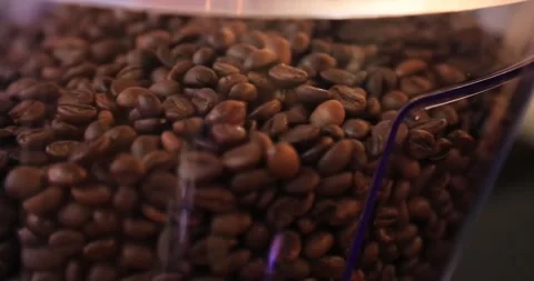 Coffee beans in the coffee machine Stock Footage 301747495