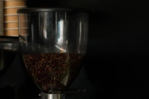 Coffee beans for a coffee machine storage room Stock Photos