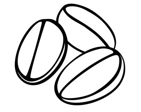 Coffee beans, coffee - vector linear image for logo, pictogram or coloring. Stock Illustration