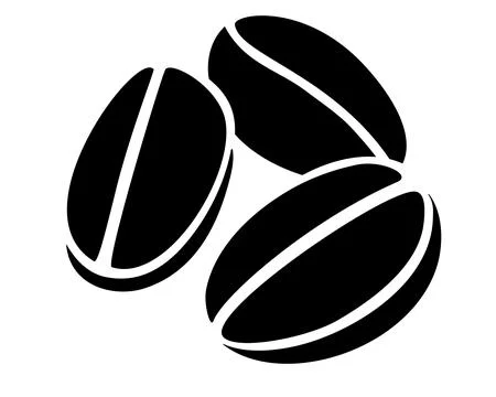 Coffee beans, coffee - vector silhouette image for logo, pictogram or stencil. Stock Illustration