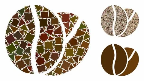 Coffee beans Composition Icon of Inequal Elements Stockillustratie