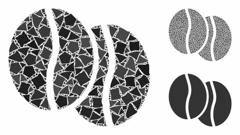 Coffee beans Composition Icon of Tremulant Elements Illustrazione stock