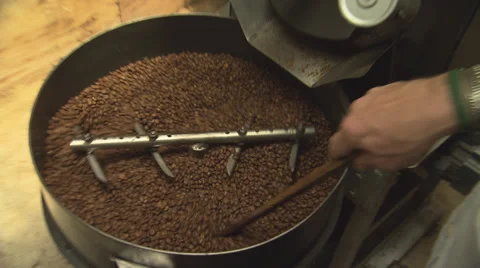 Coffee Beans Cooking, Churning Stock Footage 32633502