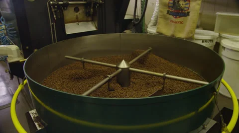 Coffee Beans Cooling in Vat Stock Footage 35270978