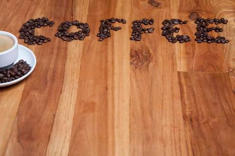 Coffee beans with copy space Stock Photos