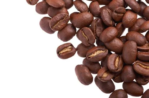 Coffee beans in the corner Stock Photos