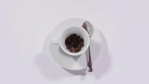 Coffee beans in cup Stock Footage 71224549