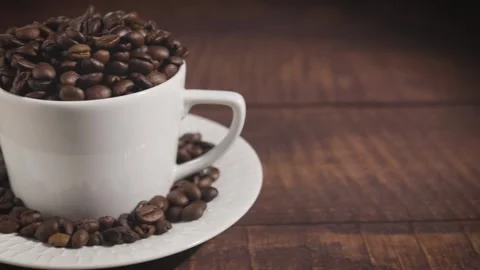 Coffee beans in cup. Stock Footage 262550124