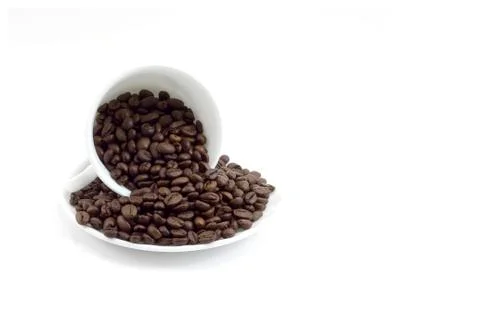 Coffee beans cup isolated Stock Photos