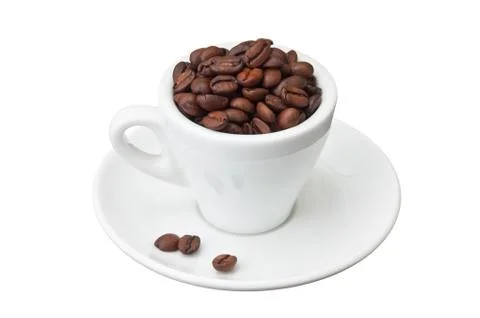 Coffee beans in a cup Stock Photos
