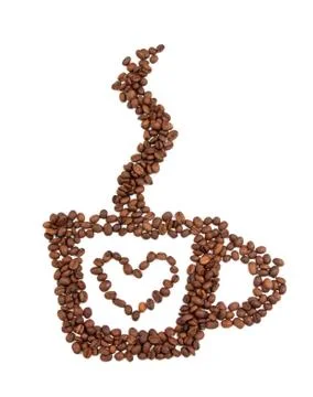 Coffee beans cup Stock Photos