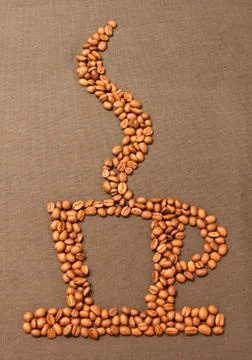 Coffee beans cup Stock Photos