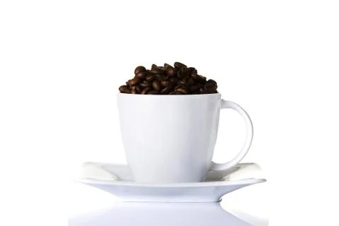 Coffee beans in a cup Stock Photos