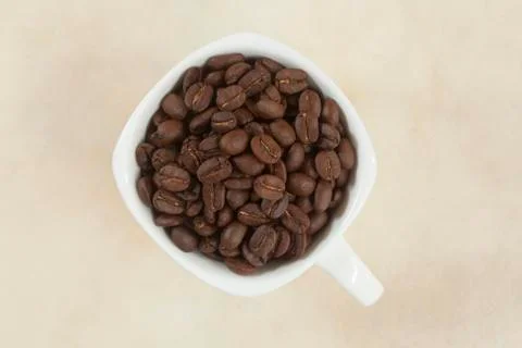 Coffee beans in a cup 스톡 사진