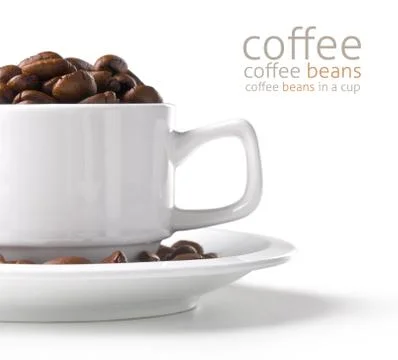 Coffee beans in a cup Foto stock