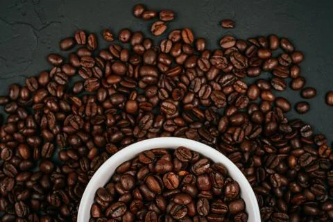 Coffee beans in the cup Stock Photos