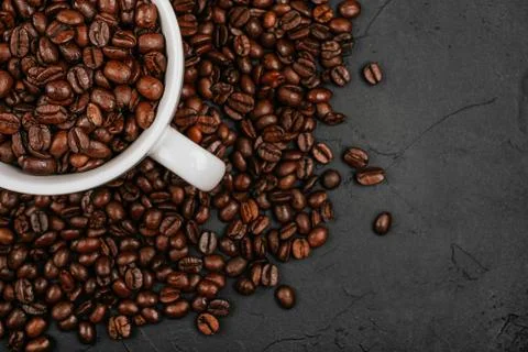 Coffee beans in the cup Stock Photos