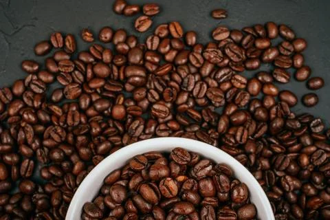 Coffee beans in the cup Stock Photos