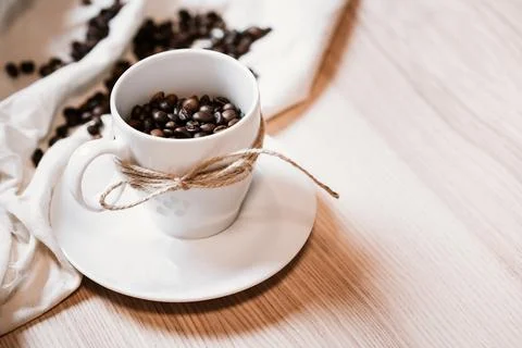 Coffee Beans in a cup Stock Photos