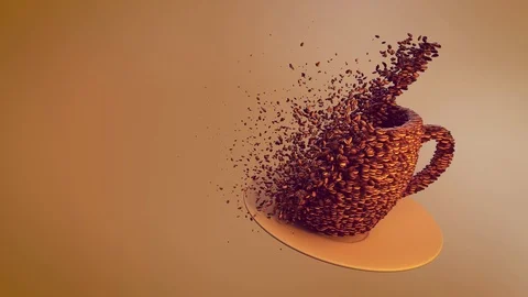 Coffee Beans With Cup Shape Shattered Core Animation 4K (Alpha Channel) 스톡 동영상 95523777