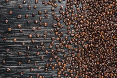 Coffee beans on dark background Stock Photos