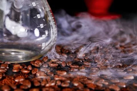 Coffee beans on dark background. Stock-Fotos