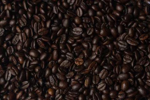 Coffee beans dark roasted background texture material Stock Photos