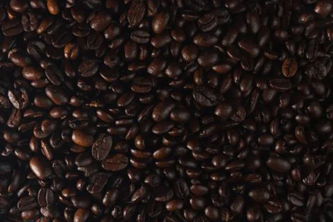 Coffee beans dark roasted background texture material Stock Photos