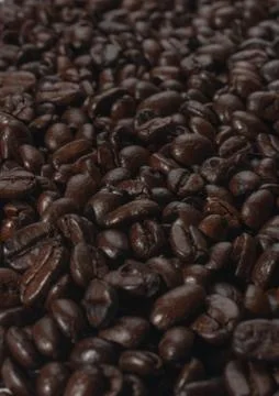 Coffee beans dark roasted background texture material Stock Photos