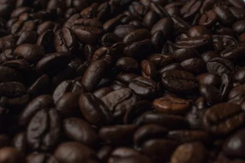 Coffee beans dark roasted background texture material Stock Photos